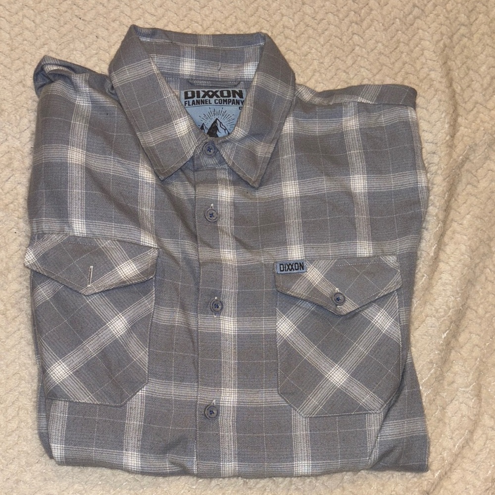 DIXXON Men's Blue and White Plaid Shirt